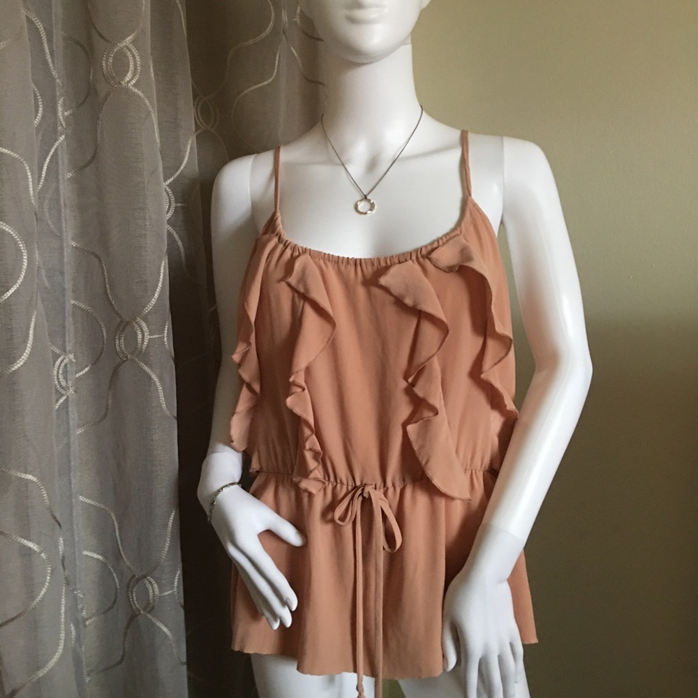 Summer peach ruffled top